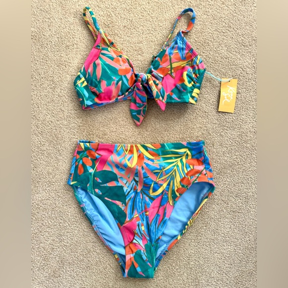 NWT Kona Sol Colorful Two Piece Bikini, Size Small - Picture 2 of 7